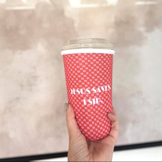Iced Coffee Sleeve | "Jesus Saves I Sip"