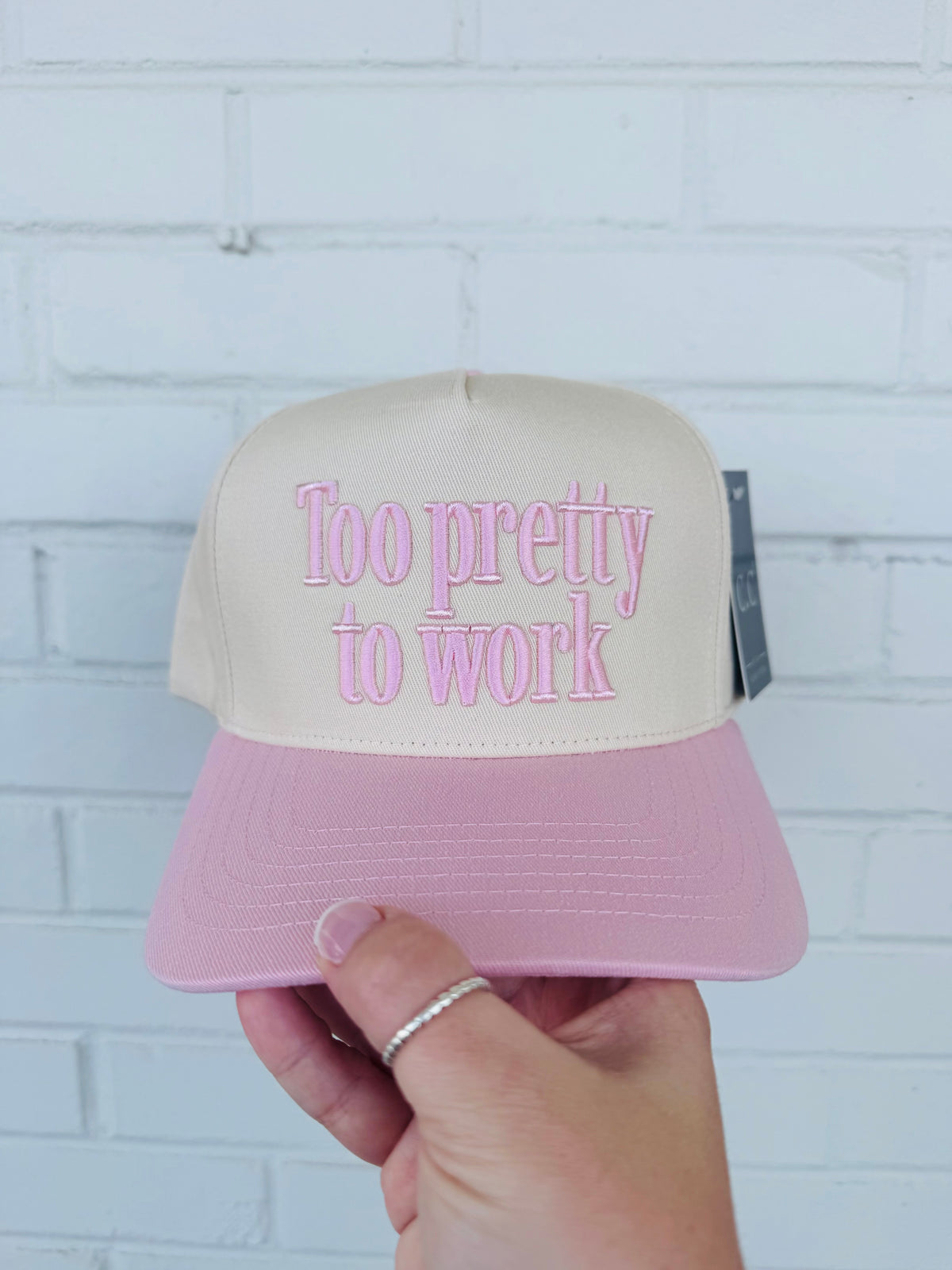 TOO PRETTY TO WORK Trucker Hat