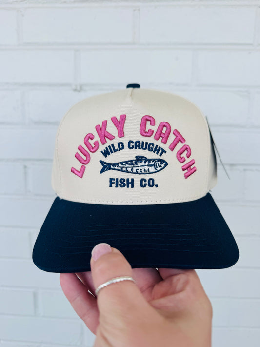 LUCKY CATCH Embroidered Trucker Hat