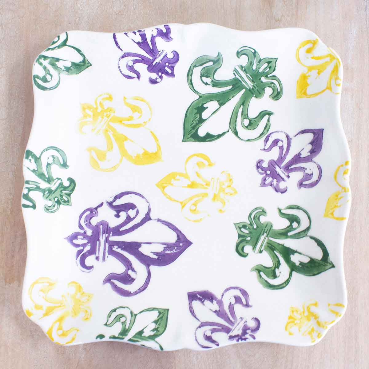 Watercolor Fleur de Lis Platter