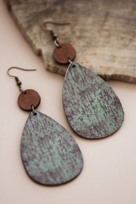 Painted Wood Earring