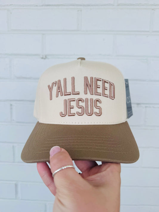Y'ALL NEED JESUS Embroidered Trucker Hat