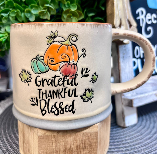Grateful, Thankful, & Blessed Mug