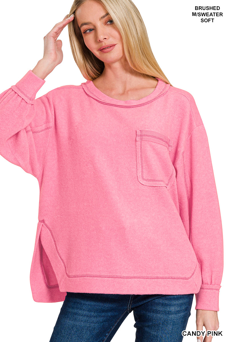 Hi-Low Round Neck Sweater