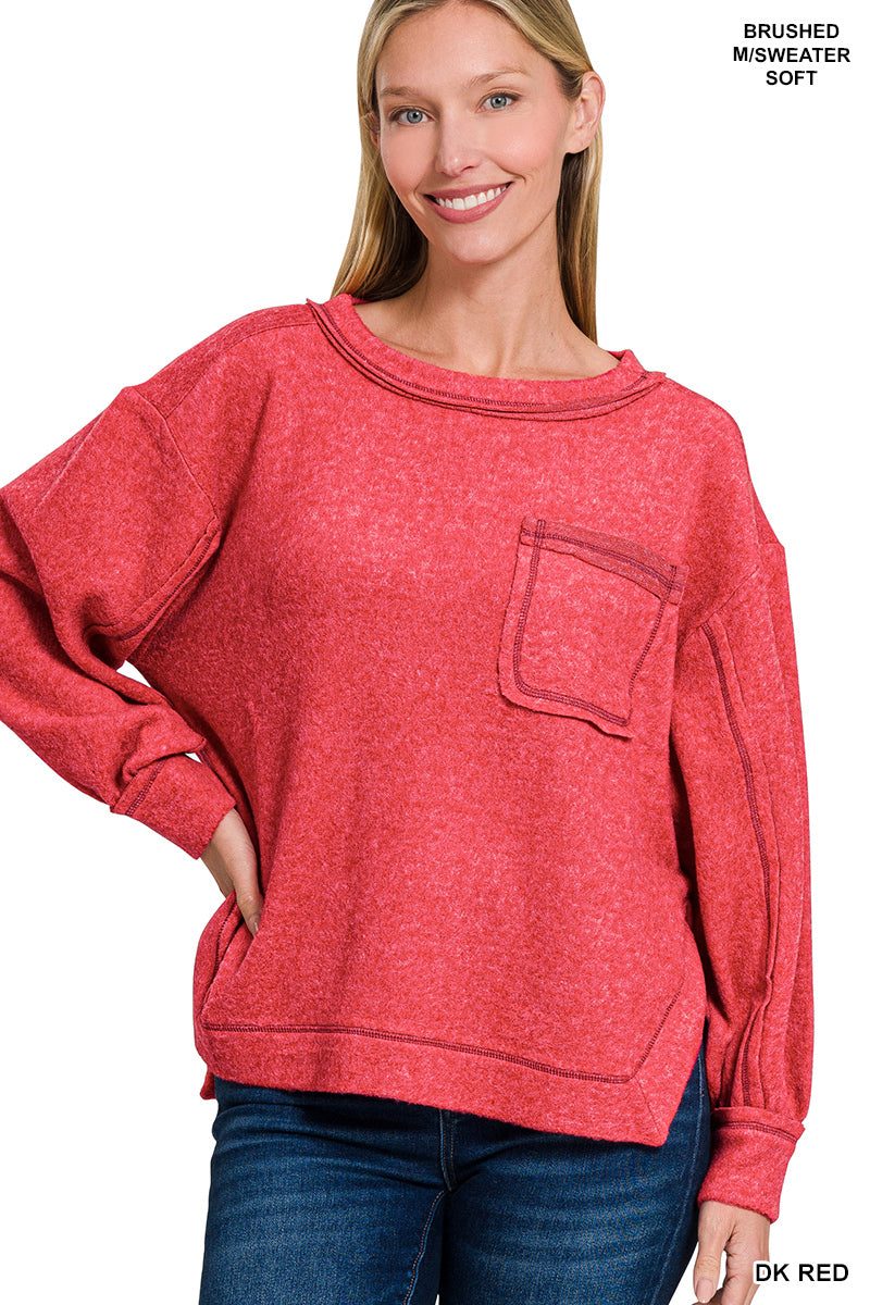 Hi-Low Round Neck Sweater