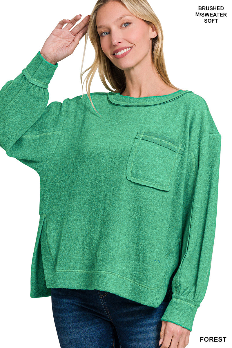 Hi-Low Round Neck Sweater