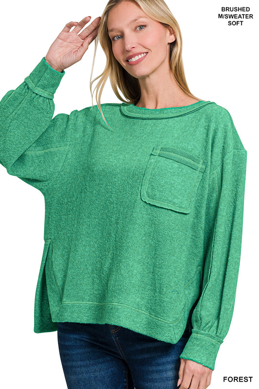 Hi-Low Round Neck Sweater