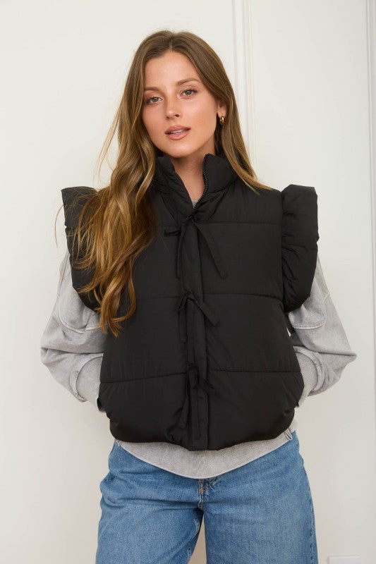 Flutter Sleeve Bow Vest