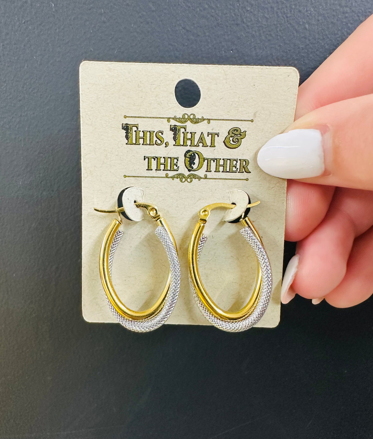 Silver/Gold Oval Hoops