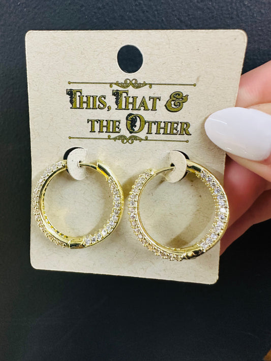 Pave Crystal Hoops
