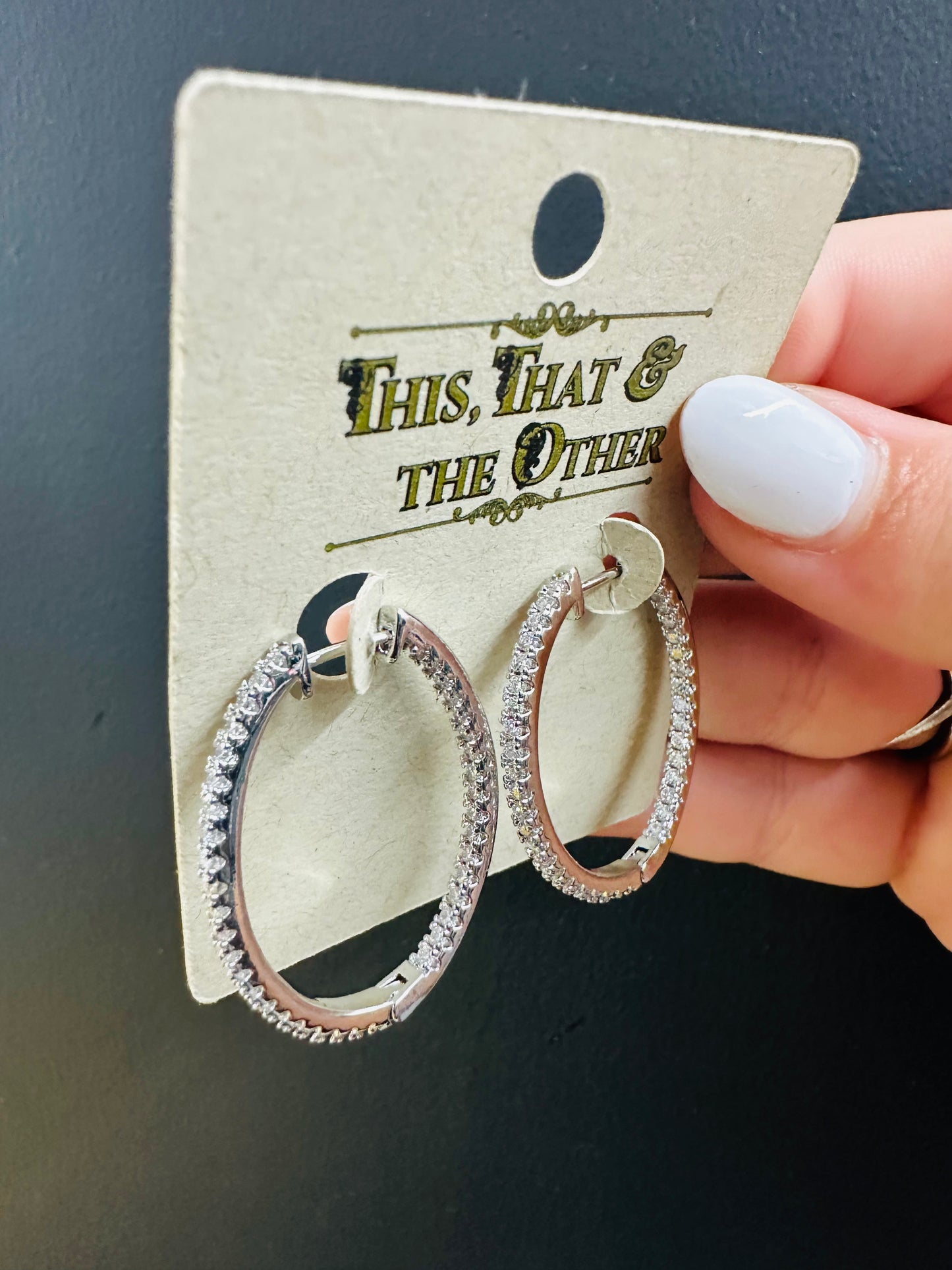 CZ Oval Hoop Earrings