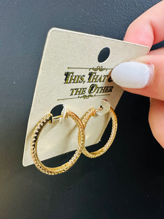 CZ Oval Hoop Earrings
