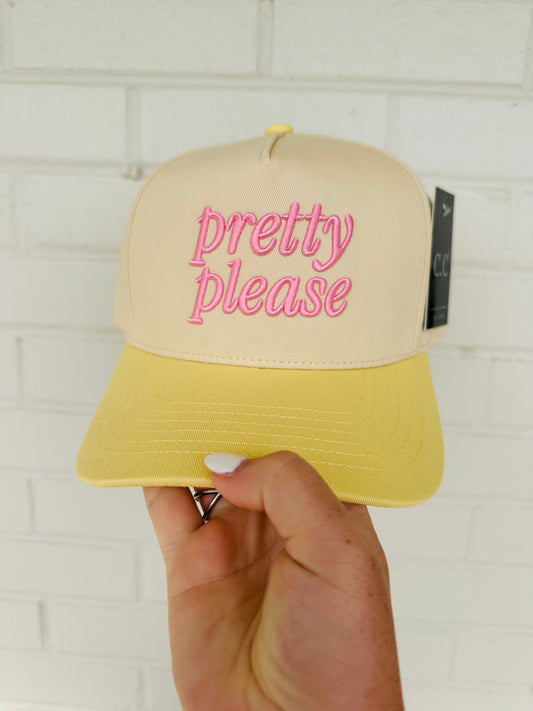 PRETTY PLEASE Embroidered Trucker Hat