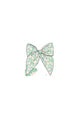 Green floral print bow