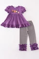 Halloween applique girl set