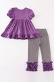 Halloween applique girl set
