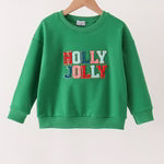 Green Holly Jolly French Knot Top