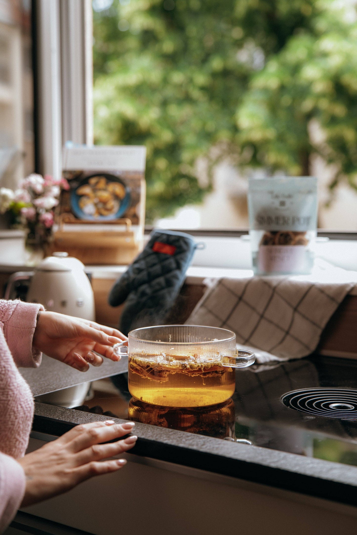 Wood & Glass Simmer Pot   | Stovetop Potpourri