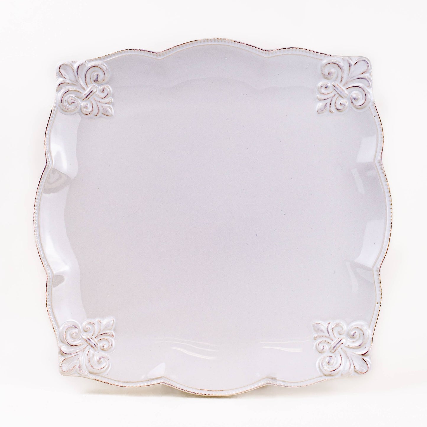 Embossed Fleur de Lis Square Platter
