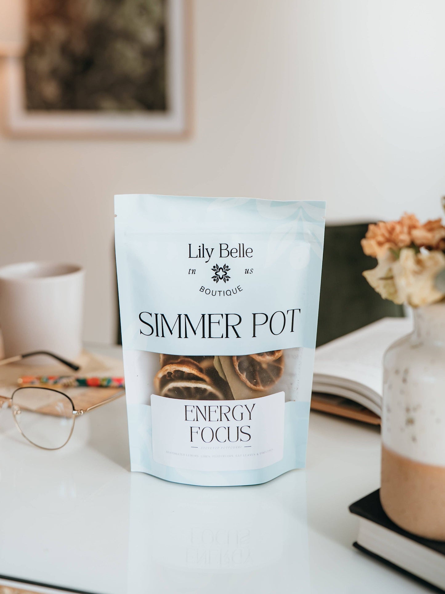 Energy Focus Simmer Pot | Lemon Lime Peppercorn Bay Leaves