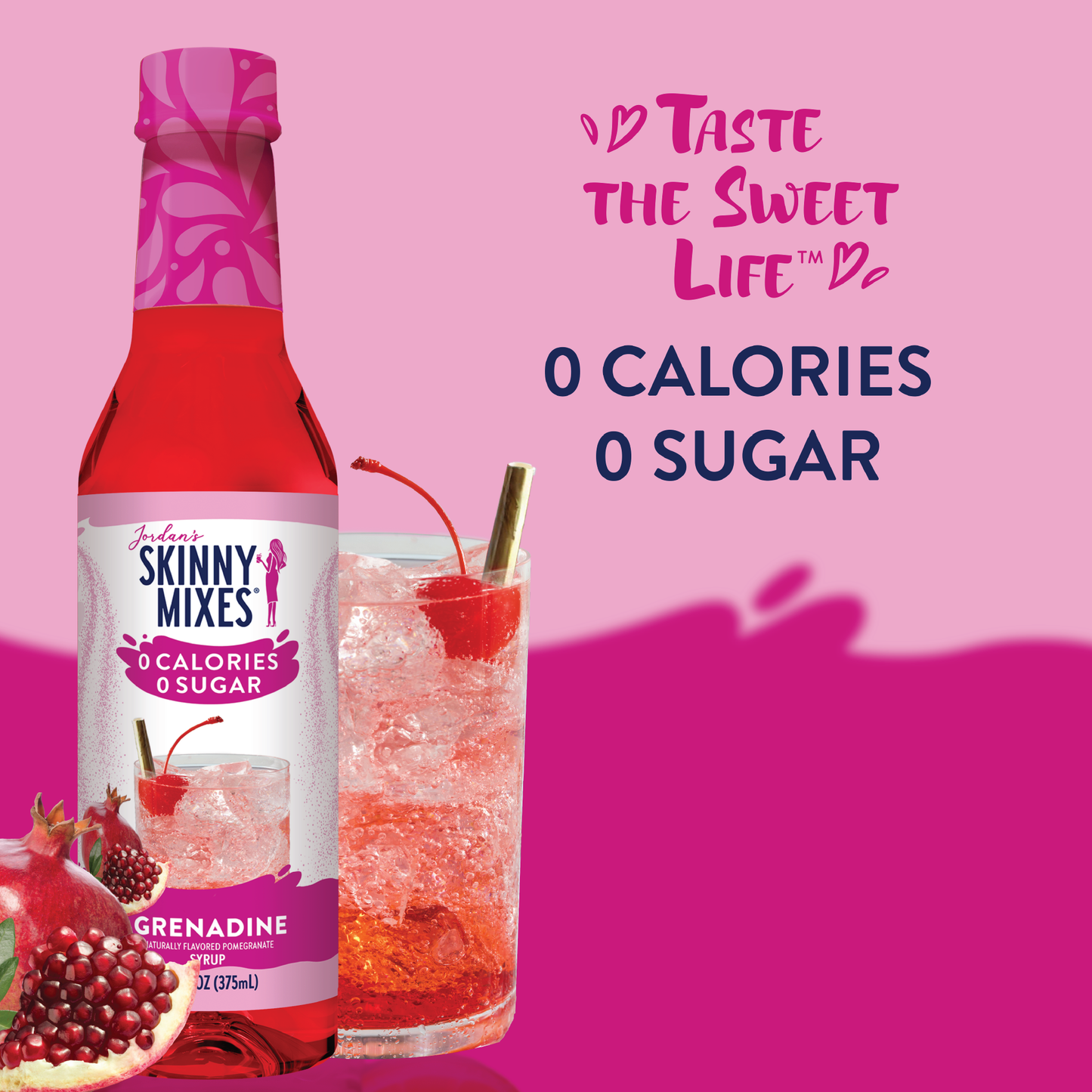 Sugar Free Grenadine Syrup - 375ml Bar Syrup Mixer