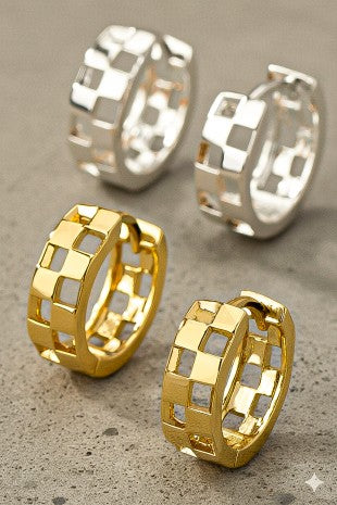 Checker Huggie Hoop
