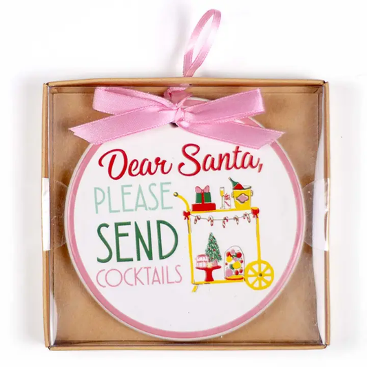 Santa Send Cocktails Ornament