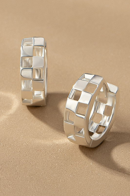 Checker Huggie Hoop