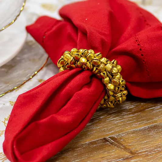Gold Jingle bell Napkin Ring