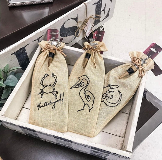 Thanks Burlap Wine Hostess Set