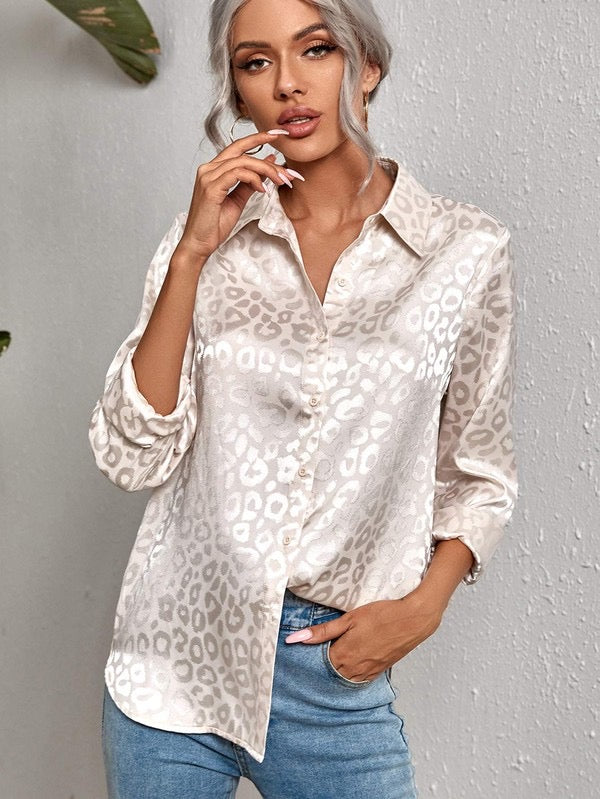 Always on the Prowl Satin Blouse