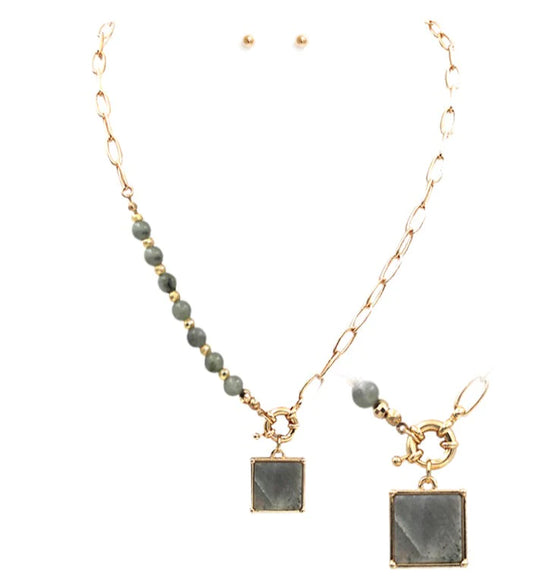 Marbled Square Necklace