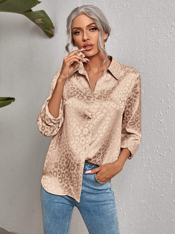 Always on the Prowl Satin Blouse