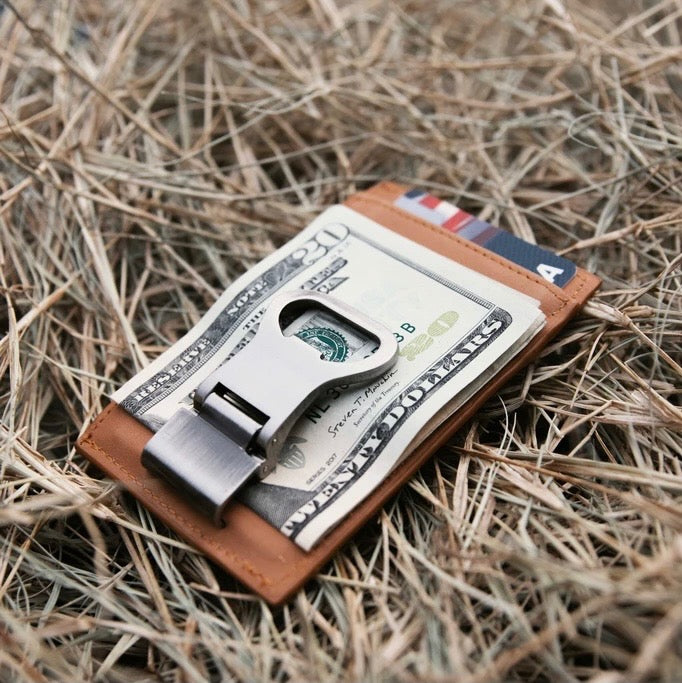 Leather Money Clip Bottle Opener