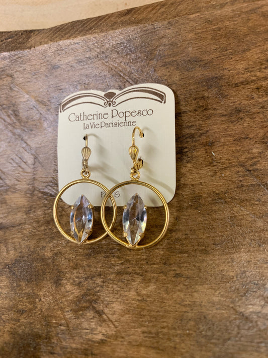 Catherine Popesco Rhinestone Chain Earrings